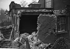 Damage to tthe Kings Heath Baths, Birmingham following a raid on the city