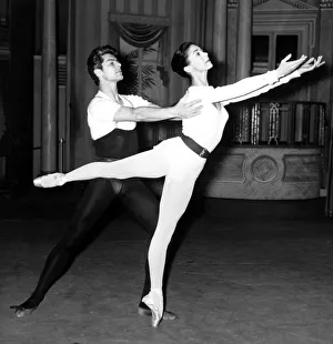 Dame Margot rehearsing with Hungarian dancer Viktor Rona at the Theatre Royal on Drury