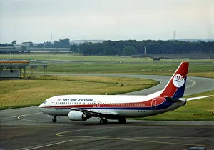 Airliner Prints: A Dan-Air Boeing 737, airliner / aircraft at Newcastle Airport