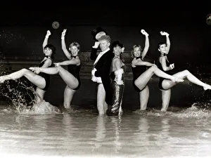 Costumes Prints: Dancer Peter Martindale and chorus girls from the West End show Charlie Girl performing a