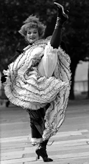 Nm20060428 Prints: Dancing - Dancers - The Can Can Jennifer Booth Can Can Dancer does the high kick