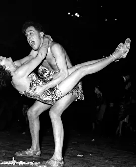 01228 Prints: Dancing - Dancers - Chelsea Arts Ball Dancers in Fancy Dress - Tarzan