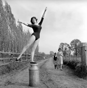 Dancing on the farm Ballerina Gillian Brodie seen here performing on fence posts