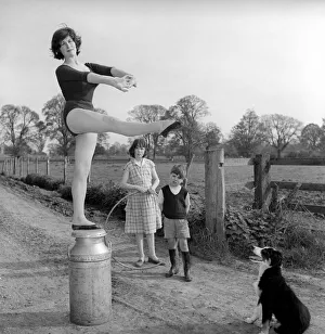 Dancing on the farm Ballerina Gillian Brodie seen here performing on fence posts