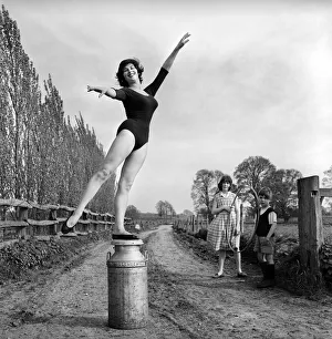 Dancing on the farm Ballerina Gillian Brodie seen here performing on fence posts