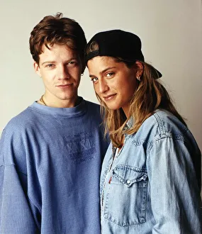 Dani Behr TV Presenter With Fellow Presenter Max Beesley Of The Tv Programme Surf