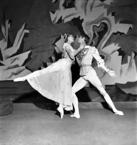 Danish ballet. Hot work for Romeo. Frank Schaufuss who plays the part of Romeo