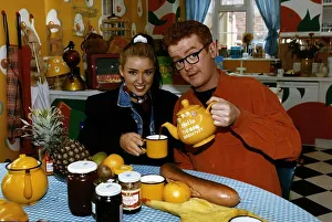 Dannii i Minogue actress presenter and singer sits at breakfast