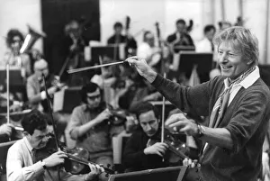 Conductor Prints: Danny Kaye rehearses conducting the London Symphony Orchestra prior to concert