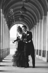 Two darlings of the deb set offer a toast to fashion as they prepared for a night of