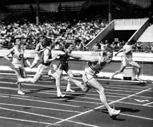 Finish Prints: Dashing Dave Jones makes his famous last-stride lunge at the tape to win the invitation
