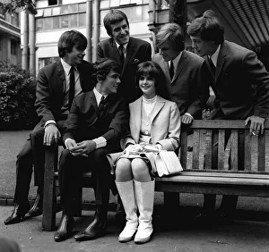 Dave Clark Five with winner of Revlon Competition Kathy Sheron from New York at the Savoy