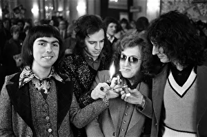 Cigarette Prints: Dave Hill, Jim Lea, Noddy Holder and Don Powell of Slade attend the launch of
