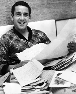 00023 Prints: Dave Mackay in hospital after having his leg broken 1964 Dave who broke his leg