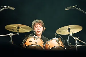 Drums Prints: Dave Stead. The Beautiful South performing live at the Alfred McAlpine Stadium