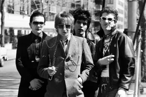 Punk Prints: Dave Vanian, Rat Scabies, Brian James and Captain Sensible of The Damned. 10th April 1977