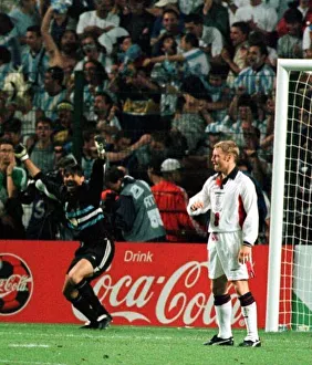 English Prints: David Batty after missing penalty June 1998 against Argentina in penalty shoot out