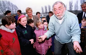 Talking Prints: David Bellamy helps children plant trees at Cheviot First School on 1st December 1994
