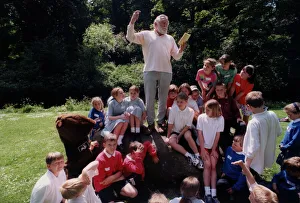 A Large Group Of People Prints: David Bellamy in Jesmond Dene meeting and talking to children for Wildlife week on 10th