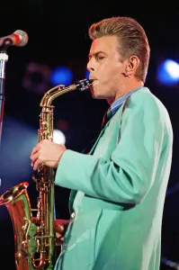 David Bowie performing at The Freddie Mercury Tribute Concert for Aids Awareness
