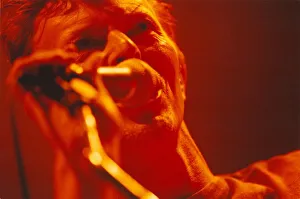 David Bowie performing on the opening night of the Newcastle Arena. 08 / 12 / 95