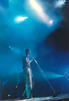 David Bowie performing on the opening night of the Newcastle Arena. 08 / 12 / 95