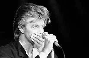David Bowie seen here singing at the press conference to announce the details of his