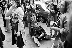 David Cassidy at Thames TV. The pavement outside the studio was crowded with his fans