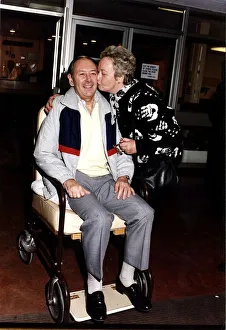 David Coleman Sports Commentator and TV Presenter with wife Barbara