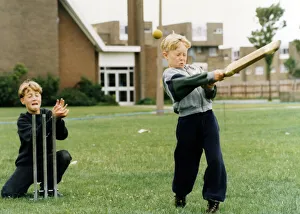 00507 Prints: David Elliott battling in the cricket match during Fun Week organised by St Hilda