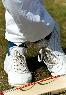00479 Prints: David Gower former England Cricket Captain shows his contraversial blue socks