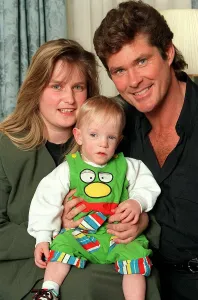 David Hasselhoff Actor with wife and child Pamela Bach and Linford James Brett