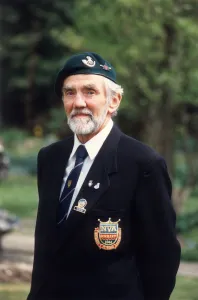 David Hutchins wearing his Normandy Veterans Association blazer