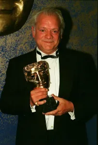 David Jason holding his Bafta award he received for Best Comedy Performance
