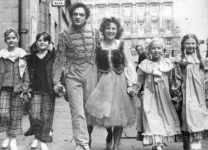 Pantomimes Prints: David Jason and Leah Bell who are in the pantomime Cinderella at the Theatre Royal