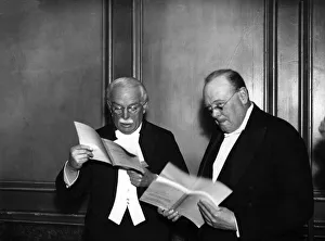 David Lloyd George, 1st Earl Lloyd-George and Winston Churchill at the Printers Pension