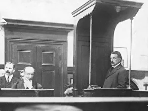 Liberal Prints: David Lloyd George Chancellor of the Exchequer seen here in the witness box at Bow Street