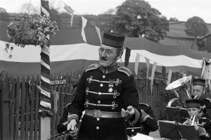 David Lodge on the set of The Railway Children'at Oakworth, West Yorkshire