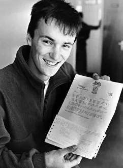 Student Prints: David Massam of Olchfa School, Swansea with his exam results - five A grades at A Level