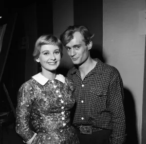 David McCallum and wife Jill Ireland at Pinewood Studios 21st Anniversary Party