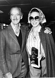 Husband And Wife Prints: David Niven actor and wife Hjordis at Heathrow Airport en route to New York November 1980