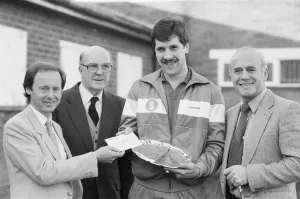 Award Prints: David Seaman, Goalkeeper, with his Young Player Of The Month Award for December 1985