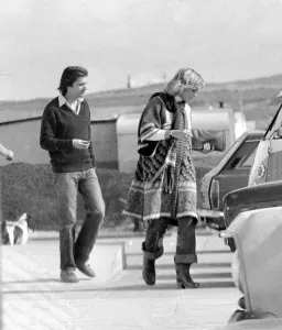 Davina Sheffield Friend of Prince Charles with unnamed man September 1976
