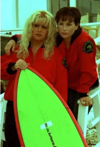 Dawn French and Jennifer Saunders on Baywatch set in Somerset filming for new television