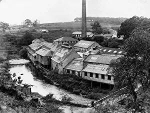 River Prints: Dawsholm paper mill in Maryhill Glasgow by the River Kelvin June 1934