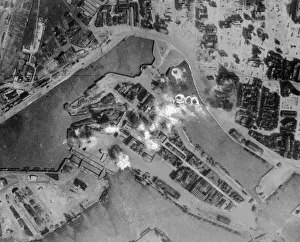 In this daylight attack on the docks at Dunkirk, occupied Northern France