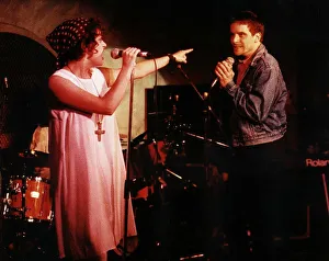 Deacon Blue pop group rock band playing live on stage at Tunnel Club Glasgow singing