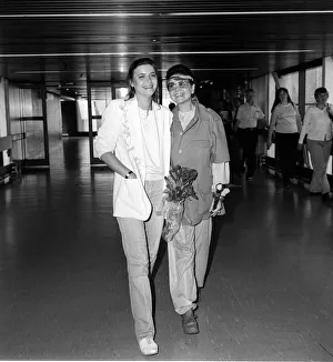Deanna Jurgens with actress mother Eva Bartok at London airport MSI