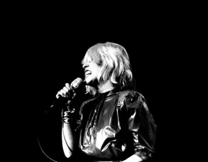 Debbie Harry of Blondie performs in concert at Newcastle City Hall 4 January 1980