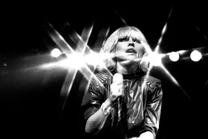Debbie Harry of Blondie performs in concert at Newcastle City Hall 4 January 1980